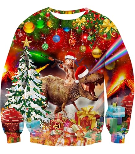 Pull De Noël Moche Et Drôle Pour Femme – Motifs Renne, Sapin, Flocons, Coupe Oversize