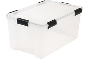 IRIS 4 x 50 Liter groß weathertight luftdicht klar Kunststoff feuchten Bereich Dry Aufbewahrungsbox. 59 cm x 39 cm x 29 cm – hermetisch versiegelt abnehmbarer Deckel. (4)