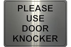 XTRA-PRINT 1155 PLEASE USE DOOR KNOCKER Metal Aluminium Plaque Sign House Office Shop (15x10cm., Brushed Silver)