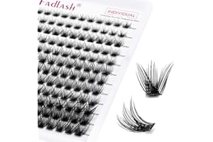FADLASH Pojedyncze przedłużenia rzęs klastrowych, 144 szt., 40D, 0,07, D Curl, 8-16 mm, mieszane tace do samodzielnego wykonania, wiele kształtów, przedłużanie rzęs, spersonalizuj swój wygląd w domu