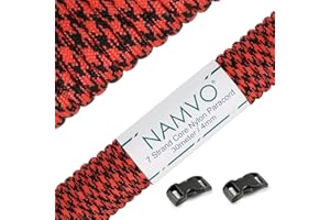 Namvo 550 Paracord Mil Spec Type III 7 strand parachute cord Total Length 100ft/30 Meters Spots/Stripes/Camouflage