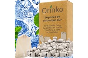 orinko - 50 Perle in Ceramica Em® - Migliorano la qualità dell'Acqua - Riducono Il calcare - Adatto per Lavatrice e per 2 Decanter, Bottiglie, zucche, zucche, caffettiera, bollitori