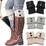 QKURT Bein Stulpen Damen 1-4 Paar warme Beinstulpen Strick Damen Stulpen Socken Winter Kurze Stricken Stulpen Gestrickte Beinw/&auml;rmer Leg Warmers Socken Boot Abdeckung f/&uuml;r Frauen M/&auml;dchen