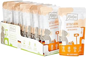 MjAMjAM - Premium Nassfutter für Katzen - Quetschie - saftiges Huhn an leckeren Möhrchen, 12er Pack (12 x 125 g), getreidefrei mit extra viel Fleisch
