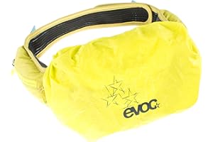 EVOC RAINCOVER SLEEVE HIP PACK Chubasquero con bolsillos en la cadera de 3 a 7 litros para actividades al aire libre (talla: M, impermeable, impresión de logotipo reflectante), color: amarillo
