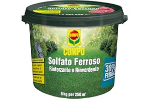 COMPO Solfato Ferroso, Concime a base di Ferro, Azione rinforzante e rinverdente, Consentito in agricoltura biologica, 5 kg