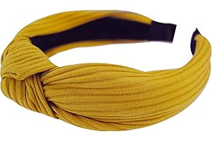 axy Haarreif mit Knoten-Vintage-Wunderschön Stirnband Haarschmuck Damen Haarreifen HR34 (Gelb)