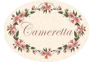 DOMUS ARTIS Targhe decoro per porta ovali (cameretta rosa)