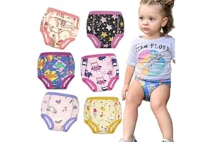 FLYISH DIRECT Potty Training Pants Girls 100% Cotton, 6 Packs Absorbent Potty Training Underwear for Girls and Boys, Reusable Training Pants for Toddlers, Mix Purple, 3 Years