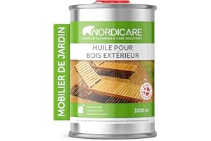 Nordicare saturateur bois exterieur [1L] vernis bois exterieur incolore pour tous les bois à l'extérieur, huile de lin pour bois exterieur & teck, huile teck