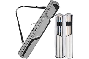 Jaffzora Pool Cue Case, Pool Stick Carrying Case Holds Butts and Shafts, Billiard Cue Bag with Shoulder Straps