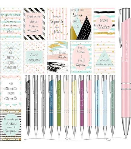 Tenare 12 Sets Regalos De Agradecimiento Empleado 12 Cuadernos Inspiradores Blocs De Notas De Bolsillo Pequeños 12 Bolígrafos Motivacionales Thank You Stylus 2 En 1 Para Compañero Trabajo(Vistoso