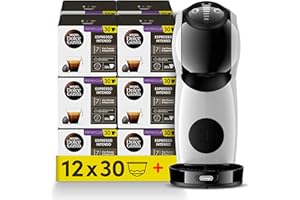 NESCAFÉ DOLCE GUSTO NESCAFÉ Dolce Gusto Espresso Intenso 12 packs x30 Cápsulas de Café + regalo Cafetera Delonghi GENIO S Color Blanco