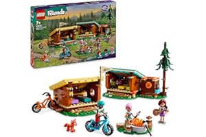 LEGO Friends Adventure Camp Cosy Cabins Camping Toy Set, Kids’ Nature Playset, Pretend Play for Girls and Boys Aged 7 Years and over, with 3 Mini-Doll Characters and a Fox 42624