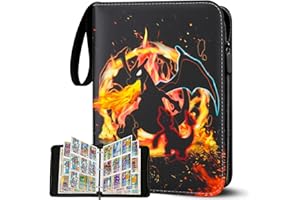 FUXGAOZH Classeur Carte,Capacité de 50 pages de 900 Cartes, Porte Cartes,Organisateur de cartes,Porte Cartes en cuir Imperméable Fermeture éclair, un cadeau les garçons et les filles (HL900)