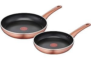 Lagostina Ramata Set Padelle Antiaderenti in Alluminio Ø 24/28 cm, Batteria di Pentole Gas e Forno con Indicatore Cottura Thermo-Signal, Manici Ergonomici in Bakelite