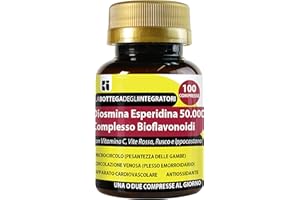LABOTTEGADEGLIINTEGRATORI Diosmina Esperidina Complesso Bioflavonoidi 100 Compresse con Vitamina C, Vite Opc, Rusco, Ippocastano | Senza Glutine e Lattosio | Integratore per la Circolazione Emorroidi Gambe Microcircolo