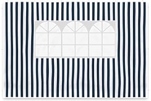 NEXOS TRADING Nexos 2 Seitenteile Seitenwände Seitenplanen je 1 Fenster für PE-Pavillon Partyzelt 3 m marineblau weiß