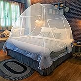 MP Pop-Up Mosquito Net 203 x 180 x 160 cm (White) | Foldable, fits double to king size beds