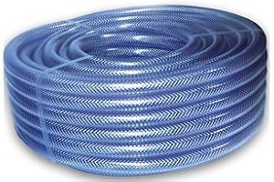 CAMTHORNE 20mm (3/4") Clear Braided PVC Hose Pipe - 10m Length - Heavy Duty, Water, Airline, Compressor, Food Grade