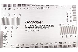 BECHO Double Sided Multi Function String Action Ruler Gauge Tool Both Metric & Imperial,Guitar Measuring Ruler,Luthier Tool for Electric, Acoustic & Bass Guitars