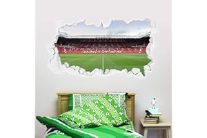 Beautiful Game Ltd Manchester United Football Club Official Broken Wall Old Trafford Stadium Sticker mural en vinyle avec logo Man United 90 cm