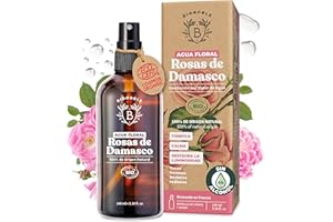 BIONOBLE Agua de Rosas Pura Orgánica - Tonifica, Calma, Illumina - Hidrolato de Rosas 100% de Origen Natural - Agua de Rosa Sin Alcohol - Rose Water Spray Facial, Cabello - Botella de Vidrio - 100ml