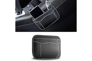 MyGadget Accesorio Coche - Bolsa de interior para Accesorios [ 19 x 13 cm ] - con cierre de velcro para proteger el interior - Organizador de cuero PU negro