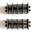 Litost® Control Panel 4 Way 60A 500V AC Bakelite Connector Strip Terminal Blocks High Temp Bakelite Strip Open Type Connectors Pack of- 2