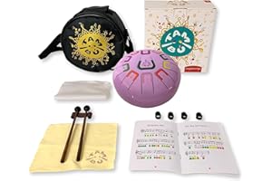 JUEGACONMIGO Stalowy bęben językowy. 8 cali, 11 notatek. Handpan, metalowy instrument perkusyjny (szmaragdowy)