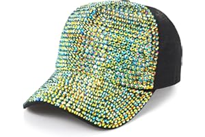 MESU Baseball Cap for Women Studded Rhinestone Crystals Baseball Cap Bling Sun Hat
