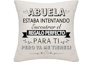 Bommex Fundas de Cojín Divertidas para Abuela de Nieta Nieto Mejor Regalo para Abuela Cumpleaños Día de la Madre (Abuela)