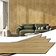 WADILE PVC Wood Grain Panels for Wall, 2.6 M Soundproof Wall Panels for Wall Paneling, 3D Wall Panels for Interior Decor, Cover 1.04 ㎡ Light Oak
