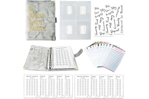 SHCHME 100 Envelope Saving Challenge Binder, 100 Envelopes Challenge Cash Binder, Money Saving Envelope for Home Office and School