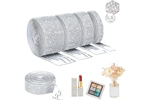 EMHTHME 3 Yarda Cintas Autoadhesivas de Diamantes, cintas de cristal de diamantes de imitación autoadhesivas de bricolaje, Cinta Brillante de Diamantes Pegatinas, para ropa