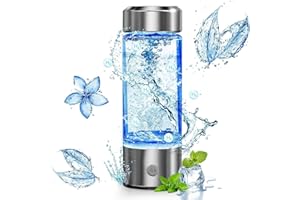 IRILEKI Wasserstoff Wasserflasche, 2024 Neu Hydrogen Water Bottle, Tragbare Wasserstoff Wasser Lonisator Maschine, Wasserstoff-Wassergenerator, Trinkflasche Anti Aging, Antioxidant Glass Bottle