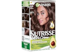 ‎GARNIER Garnier Nutrisse Crème Cool Browns, dauerhafte Pflege-Haarfarbe, 100% Grauabdeckung, 8 Wochen sanfte Farbe, 5.12 Kühles Hellbraun