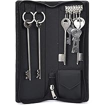 essart PU Leather Compact Key Holder Case with Zipper Closure