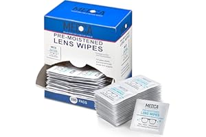 MEDca Serviettes de Nettoyage de Lentilles Distributeur de Serviettes Pré-Humidifiées Lot de 200"