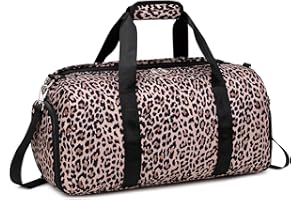 Kimwadalh Sac de Sport pour Fille Sac de Gym Sac de Danse de Ballet pour Fille Sac Voyage Enfant Fille Sac Piscine Fille Sac d'entraînement,Imprimé Léopard