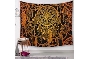 MORBUY -SHOP Arazzo da parete grande decorazione dipinto acchiappasogni, Morbuy hippie poliestere stampa home decor tappeti da parete casual picnic telo mare cacique (D,Grande (150 x 200 cm))