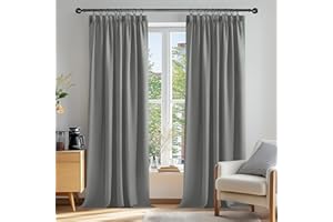 Deconovo Cortinas Dormitorio Salon Térmicas Aislantes Frio y Calor Decoración para Habitacion Moderna,140x245 cm Gris Claro 2 Piezas