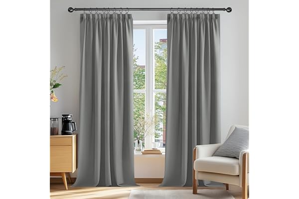 Deconovo Cortinas Dormitorio Salon Térmicas Aislantes Frio y Calor Decoración para Habitacion Moderna,140x245 cm Gris Claro 2 Piezas