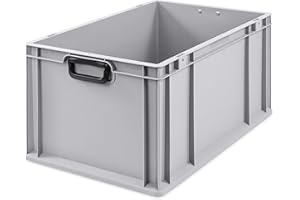 aidB Transportbox NextGen Portable Duo Eurobox mit handlichen Koffergriffen 600x400x320 mm, Transportkoffer mit Griffen