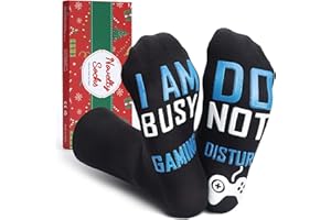 EASTPIN Gaming Gifts Novelty Funny Socks - Stocking Fillers for Teenage Boys Girls Mens Womens Gifts for Christmas Birthday Personalised Gifts for Men Women Him Dad Do Not Disturb I Am Busy Gaming Socks