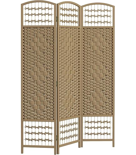 Paravent Intérieur Unilatéral 225x172 Cm - Séparateur De Pièce Décoratif - Cadre Bois, Tissu Beige/gris - Style Moderne - Sans Montage