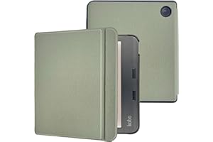 Caweet Étui pour Tolino Vision Colour 2024 et Kobo Libra Colour (Modèle: N428), Couverture Ultra Mince avec Auto Sleep/Wake, Vert
