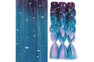 FANWYFYU Extensiones de pelo trenzado, degradado ombre, sintéticas de alta temperatura, (C26-LSS, 61 cm, paquete de 3) LSS