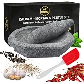 NOMZ Mortar Pestle for Kitchen with Anti-Slip Pad & Sil...