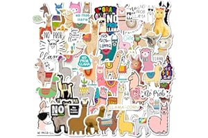 AFFOTO Süße Alpaka Aufkleber für Laptop(50 PCS),Geschenk für Kinder Teens Erwachsene Jungen,Wasserdichte Internet-Pop-Tier Aufkleber für Wasserflaschen,Vinyl Stickers für Scrapbook,Skateboard,Auto